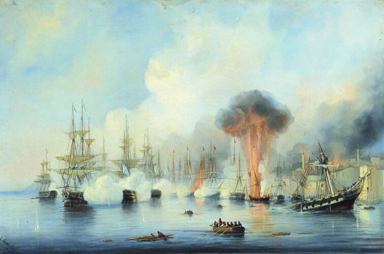 Разгром турецкой эскадры русским Черноморским флотом 30 ноября 1853 года, под командованием вице-адмирала Павла Степановича Нахимова произошёл у мыса 