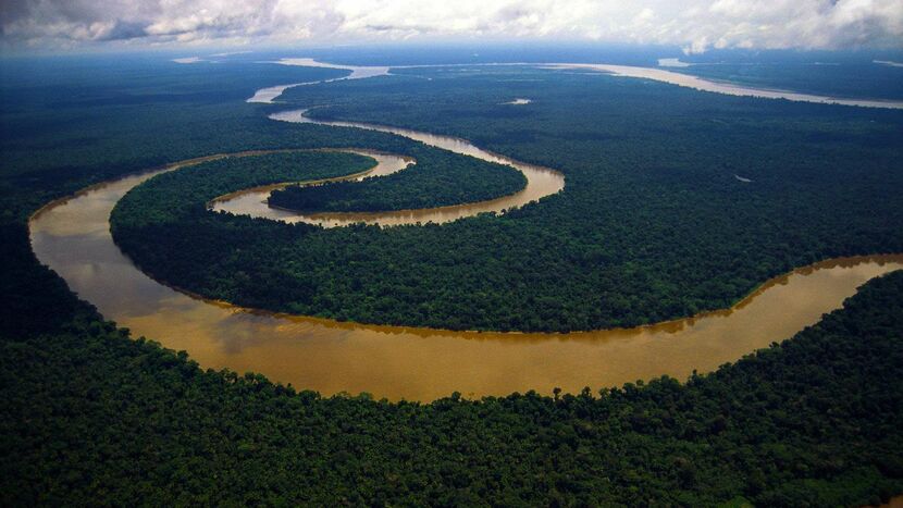 Воды Амазонки, впадая в океан, сразу же становятся солёнными.