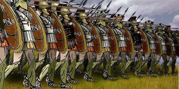 Как назывался строй греческих воинов в бою?