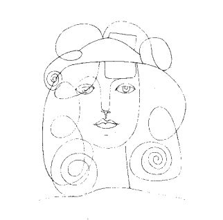 Каким композиционным средством пользовался Пикассо при изображении волос девушки?