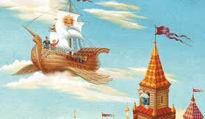   Какими волшебными словами отправляется в полет корабль в мультфильме «Летучий корабль»?