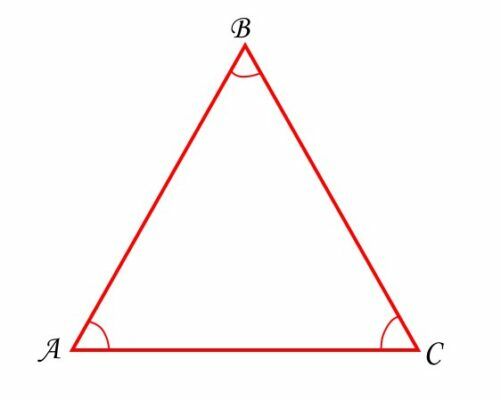 Чему равен угол равностороннего треугольника?